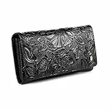 Anthoni Crown Damen pung Geldb rse, Schwarz, Extra lang EU