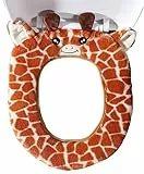Gifts Treat WC-Sitzbezüge Cute Animal Style WC Zubehör Weiches Plüsch Bad Wärmer Matte (Giraffe,35 * 40 cm)