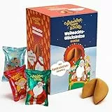 FOOD crew 10x Weihnachtsmann & Co. KG Weihnachtsglückskekse - 3 Motive - Glückskekse Weihnachten mit Spekulatius Geschmack - Einzeln Verpackt mit deutschen Sprüchen - Vegan - Made in Germany