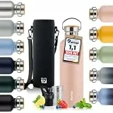 Blumtal Thermosflasche 500ml - Doppelwandige Edelstahl Trinkflasche - Isolierflasche BPA Frei - Teeflasche - Thermo Sportflasche - Mellow Rose
