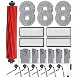 25 Stück Zubehör für Roborock QV 35A / QV 35S / Qrevo S Pro/Serie QR 598/798 Saugroboter, 1 Hauptbürste 6 Staubbeutel 6 Wischpad 4 HEPA Filter 6 Seitenbürste 1 Reinigungszubehör 1 Schraubendreher