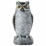 OFFO Vogelschreck Vogelabwehr,Eule Vogelscheuche,Taubenabwehr Vogelattrappe,Eule Attrappe Specht Abwehr Fassade Für Garten,Terrasse,Balkon,Braun weiß
