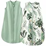 Yoofoss Schlafsack Baby Sommer 0.5 Tog - 2er Pack 90cm/18-24 Monate 100% Baumwolle Sommerschlafsack Babyschlafsack für Jungen Mädchen Neugeborene