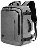 VANKEV für Ryanair EasyJet Eurowings Wizz Air Handgepäck 40x30x20 Handgepäck Tasche 24L Reiserucksack Klein 15.6 Zoll Laptop Rucksack HELLGRAU