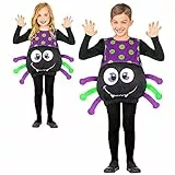 W WIDMANN MILANO Party Fashion - Spinnenkostüm für Kinder, Jumpsuit, Spider Kostüm, Faschingskostüme für Kinder, Halloween