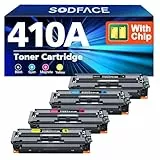 SODFACE 410A 410X Toner Schwarz Kompatibel für HP 410A Cf410A 410X Cf410X für HP LaserJet Pro MFP M477FDW M452NW M377DW M477FNW M477FDN M477 M377 M452DN M452DW M452 (Schwarz Cyan Magenta Gelb, 4-Pack)