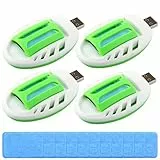 4 Stück Tragbare USB Elektrische Mückenschutz Killer, USB-Mückenabwehrstecker, 120 Tabletten, Tragbarer Insektenschutzstecker für Zuhause, Wohnmobil, Wandern, Angeln, Camping, Picknick (Grün)