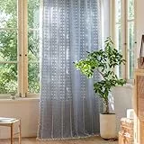 Sutuo Home Boho-Vorhänge, 213,4 cm lang, für Schlafzimmer, Wohnzimmer, lichtfilternd, Bauernhaus, hohl, Vintage-Chic, Quasten, Fensterbehandlung, Bohemian-Vorhang, Dekoration, Stangentasche, 1 Panel