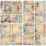 24 Blätter Scrapbook Papier, Blumenmuster Designpapier Vintage Decoupage Papier Stamperia Papier Dekopapier Scrapbook Zubehör