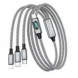 RAVIAD 100W USB C auf Multi Ladekabel [2M] Ladekabel 3 in 1 Schnellladekabel mit LED Display Kabel USBC auf USB C[100W]+Micro[10W]+Lightning[27W] Kompatibel mit iPhone 16 15, Galaxy S24 S23, Pad