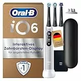Oral-B iO Series 6 Elektrische Zahnbürste — Electric Toothbrush, Inkl. 3 Aufsteckbürsten und Reise-Etui — 5 Putzmodi für Zahnpflege, Zahnbürste Elektrisch, Designed by Braun, Grau