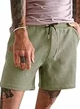 JMIERR Kurze Hosen Herren Waffel Casual Sport Shorts Sommer Freizeit Laufen Jogging Shorts mit Taschen Grün,L