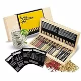 DIBYS Gin-Gewürze-Set Mini | 12 Gin Botanicals für Gin Tonic & Cocktail | Mit 4 Rezept-Karten, Gewürzlexikon & edler Holz-Kiste | Geschenk-Set für Männer & Frauen | Gin Zubehör zum Gin selber machen