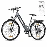 Qekud 26' Elektrofahrrad Damen Herren,26Zoll Elektrofahrrad Trekkingrad e-City Fahrrad mit 36V 12,5Ah Li-Ion Akku, Reichweite bis zu 100KM im Hybridmodus, 250W Motor, EU-konform, mit App