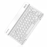 FINTIE Ultradünn Bluetooth Tastatur mit deutschem Layout QWERTZ für iPad Air/Pro/Mini/iPad 10.9/10.2/9.7/iPhone/Samsung/Android, Weiß