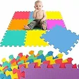 LittleTom Spielmatte Baby Puzzlematte ab Null - 30 x 30 cm Krabbelmatte Bodenmatte Kinder - Puzzle Teppich Kinderzimmer Matte - Outdoor Bodenschutzmatte Spielteppich Eva Schaumstoff Isomatte