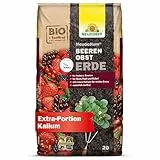 Neudorff NeudoHum BeerenobstErde – Torffreie Bio-Erde mit extra Kalium für eine reiche Ernte mit leckeren Beeren im Beet, Topf und Kübel, 20 Liter