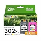 302XL 302 XL Multipack Druckerpatronen für HP 302 Druckerpatronen für HP Envy 4525 4520 4522 4523 4524 Officejet 3830 3831 3833 Deskjet 3630 3636 3638 1110 (2 Pack,302XL 302 XL)