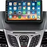 2G+64G Android 15 Autoradio für Ford Fiesta 2009-2014, 9-Zoll-Touchscreen-Radio mit Carplay & Android Auto/WiFi/GPS/Bluetooth/FM RDS Mirror Link Radio+Rückfahrkamera +Mikrofon