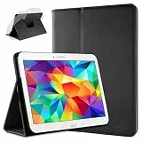 doupi Deluxe Schutzhülle für Samsung Galaxy Tab 4 (10,1 Zoll), Smart Case Sleep/Wake Funktion 360 Grad drehbar Schutz Hülle Ständer Cover Tasche, schwarz