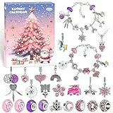 Adventskalender Mädchen 2025 Kinder - 24 Tage Schmuck Weihnachtskalender Geschenk für Frauen Damen Teenager mit Armbänder Eulen Karikatur Charm Armband Halskette Set Halloween Geburtstags Geschenk