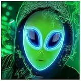 Tanganan LED Alien Maske für Erwachsene Kinder, Halloween LED Maske Kostüm, 3 Modi, beleuchtete Gesichtsmaske für Festival, Cosplay Kostüm (1pc)