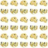 SANNIX 30 Stück/15 Paar vergoldete Ohrringverschlüsse, gelbe Ersatzverschlüsse für sichere Ohrverschlüsse