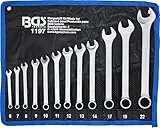 BGS 1197 | Maul-Ringschlüssel-Satz | 12-tlg. | SW 6 - 22 mm | inkl. Tetron-Rolltasche | Gabelringschlüssel