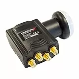 Premium X Deluxe Quattro LNB – nur für Multischalter – LNC Kopf mit LTE-Filter – SAT PLL Technik – Digital UHD 4K 8K Full HD 3D – vergoldete Kontakte - Wetterschutz – Schwarz