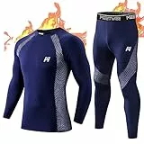 MeetHoo Thermounterwäsche Herren, Funktionsunterwäsche Atmungsaktiv Thermo Unterwäsche Set Lang Thermohemd & Thermohose für Männer Skifahren Laufen Sport