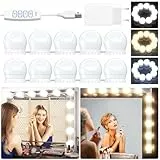 daphomeu Led Spiegelleuchte mit Adapter, 10 Dimmbar Hollywood Schminklicht, Make Up Licht Beauty Leuchte Beleuchtung LED Spiegellampe für Schminktisch Kosmetikspiegel