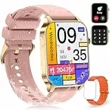 Smartwatch Damen Herren mit Telefonfunktion, Smart Watch IP68 Wasserdicht Fitness Tracker mit Pulsmesser, SpO2, 112 Sportmodi, Schrittzähler, Schlafmonitor, DIY Zifferblatt, Fitnessuhr für Android iOS