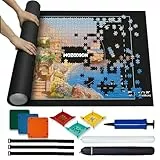 MOZOOSON Puzzlematte für 1500 Teile, Puzzle Matte Roll Up Puzzles Aufbewahrung, Puzzles Storage Mat für Bis 500 1000 1500 Teile mit Praktisches Puzzle-zubehör