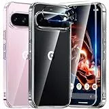 UniqueMe für Google Pixel 9 Pro XL Hülle,5-in-1-Set Handyhülle für Google Pixel 9 Pro XL Case Rundumschutz Schutzhülle Cover,1 Handyhülle & 2 Schutzfolie & 2 Kameraschutz -Transparent