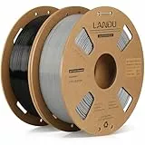 LANDU PETG Filament 1.75mm Schwarz Grau 2KG High Speed 30-600mm/s 3D Drucker Filament Maßgenauigkeit +/- 0.02 mm,1kg Pappspule(2.2lbs) Passend für die meisten 3D Drucker,PETG Schwarz Grau