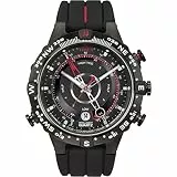 Timex T2N720 Intelligente Quarz-Herrenuhr, 45 mm, schwarzes Zifferblatt, Analog-Anzeige und schwarzes Silikonarmband