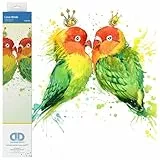 DIAMOND DOTZ DD5.075 - Original 5D Diamond Painting Set Liebende Vögel, Kreativset mit 3.280 Diamant Mosaiksteinen, Malset ca. 32 x 32 cm, DIY Komplettset für Erwachsene und Kinder ab 8 Jahren