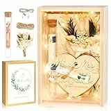 TUZELIYA Hochzeitsgeschenke für Brautpaare, Geldgeschenk Hochzeit, Hochzeitsgeschenk, inklusive Holzbox, Kunststoff Reagenzglas, Lichterketten, Herzförmiges Holzbrett und weiteren liebevollen Details