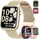 Smartwatch Damen Herren Telefonfunktion Fitnessuhr: 1,83''HD Touchscreen Smart Watch mit 120+Sportmodi mit Pulsmesser Schrittzähler IP68 Wasserdichter Fitness Tracker Uhr Kompatibel Android und iOS