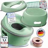 Valy&Oli® 3in1 Töpfchen für Kinder - Toilettensitz Kinder & Hocker- Ergonomisch, Bequem & Vielseitig - Leicht zu reinigen & sicher - Potty & Tritthocker Kinder - Ab 18 Monaten - Grün