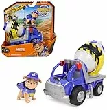 Rubble & Crew - Zementmischer-Baufahrzeug (Basis Fahrzeug) mit Mix-Figur, dreh- und kippbare Mischtrommel, authentisches Spielzeug aus TV-Serie, für Kinder ab 3 Jahren