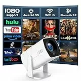 Electric Focus & Auto Keystone, Smart Beamer with Android TV, HD 1080P Unterstützt, 270° Rotatable, AKATUO Heimkino Projektor with WiFi and Bluetooth, Outdoor Mini Projector for Phone/Laptop/HDMI/USB