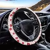 Wanyint Cherry Print Lenkradbezug Auto Zubehör Universal 15 Zoll Stretch Lenkradbezüge für Frauen Anti-Rutsch-Fahrzeugschutz