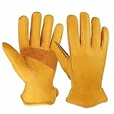OZERO Arbeitshandschuhe,Lederhandschuhe zum Arbeiten, Gartenarbeit