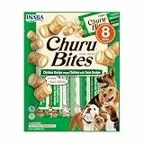 INABA Churu Bites echtem Fleisch, Hundeleckerli ohne Getreide, ohne Zucker, Keine Nebenerzeugnisse, Weiche Leckerlis für kleine Hunde & Seniorhunde in kleinen Häppchen, Huhn Thunfisch 96 g (1er Pack)