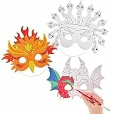 Baker Ross FN079 Fabelwesen-Masken zum Ausmalen - 10er-Pack, Faschingskostüme, Kunst und Kunsthandwerk