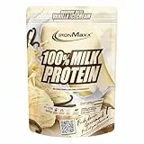 IronMaxx 100% Milk Protein Pulver 500 g - Vanilla Ice Cream | Cremiger Eiweißshake mit 80% Casein & 20% Whey | High Protein, Slow Release & laktosearm | Ideal für Muskelaufbau & Fitness