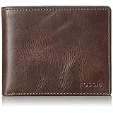 Fossil Geldbörse für Herren Derrick, Leder Bifold Dunkelbraun 11,4 cm L x 2,5 cm B x 9,5 cm H ML3687201
