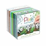 Pixel P29020 - Bastelset 'Panda', Stecksystem als kreatives Hobby für Kinder ab 6 Jahre, Würfelbox mit Motivvorlagen und Pixelquadraten