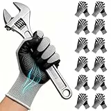 ANDANDA Arbeitshandschuhe, Arbeitshandschuhe Herren mit Nitril Beschichtung für Montagearbeit，Mechaniker, Gartenarbeit und Bauarbeiten,Gr. M/L/XL, 6/12/24 Paar